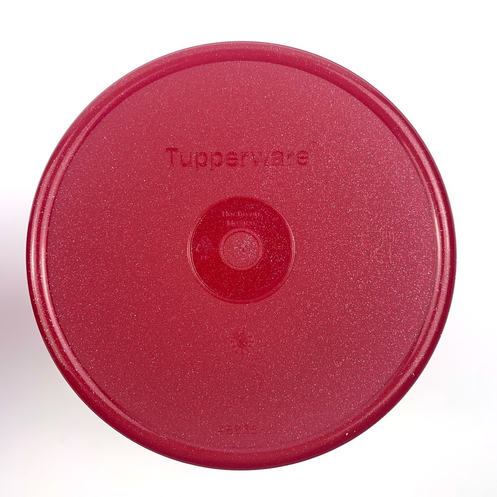 Tupperware Limited Edition Glitter Sparkle Red Canisters w/ Lids 2.5 Cups Lot 2 - Picture 9 of 15